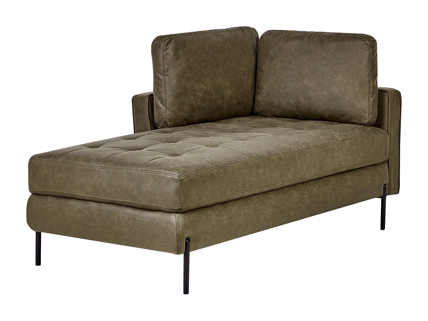 Rechtsseitige Chaiselounge REBAIS Kunstleder Grün