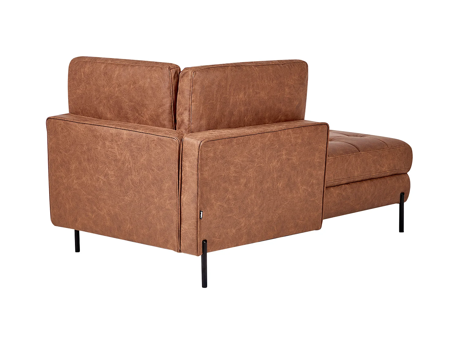 Chaise longue côté droit REBAIS Cuir PU Marron doré