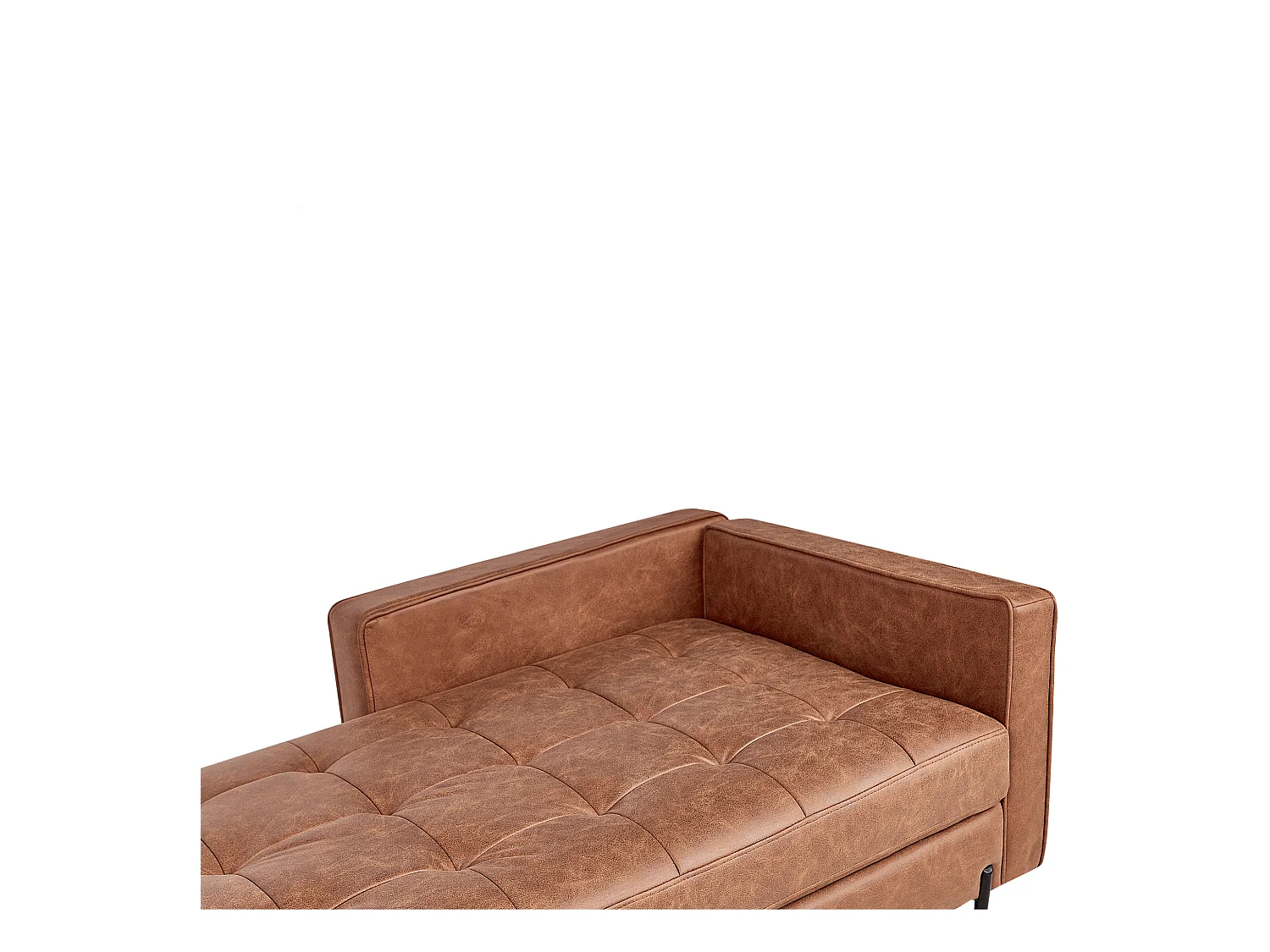 Chaise longue côté droit REBAIS Cuir PU Marron doré