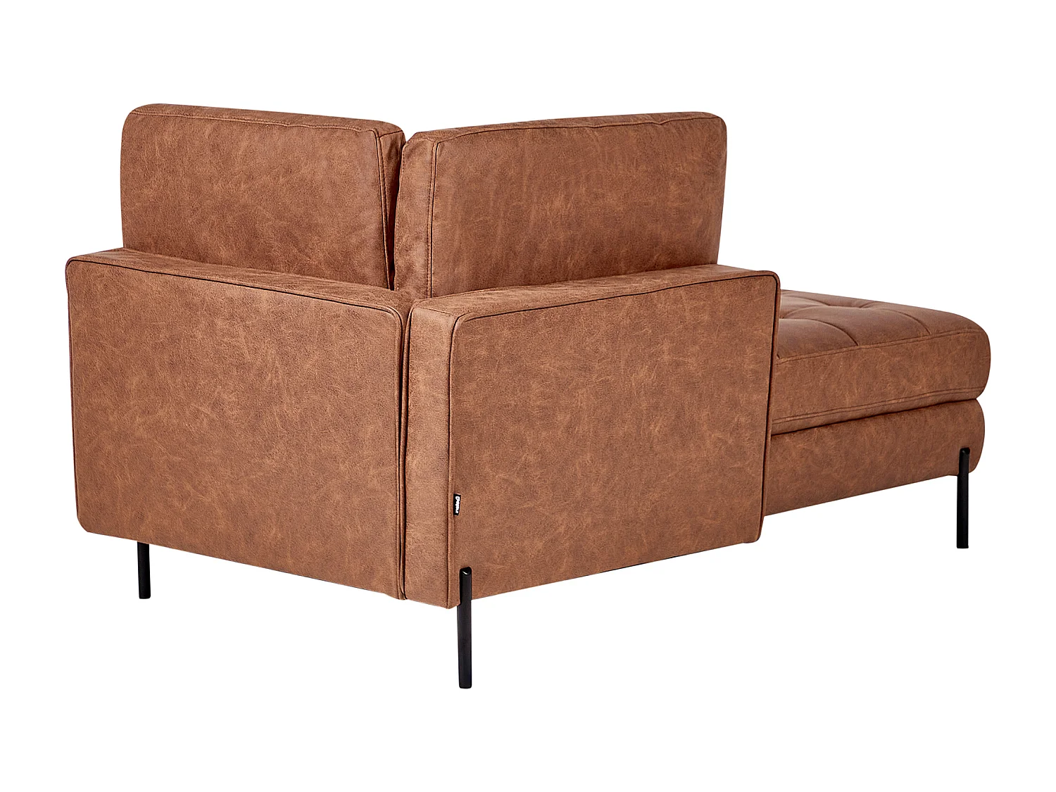 Rechtszijdige chaise longue REBAIS Kunstleer Goudbruin