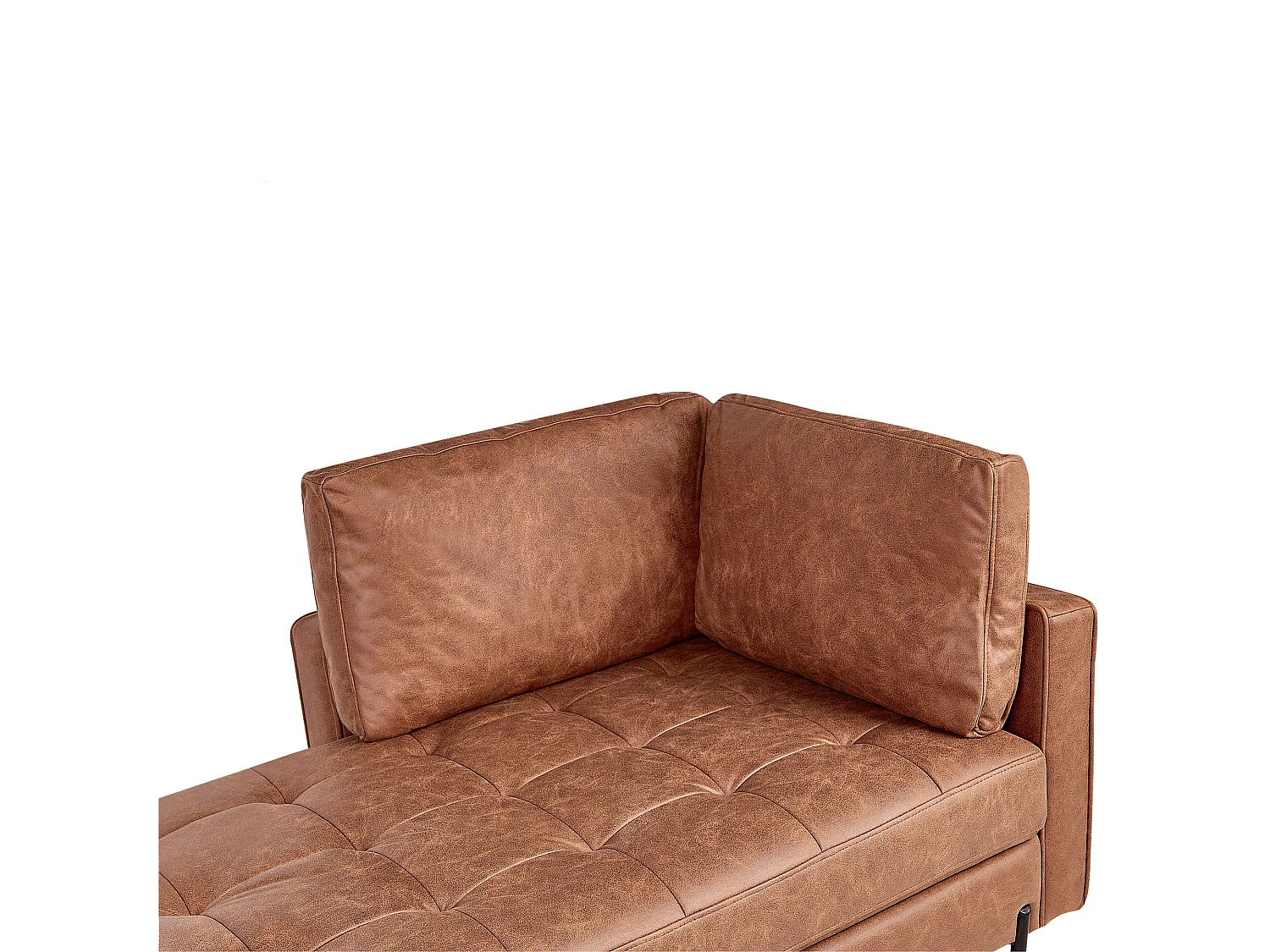 Rechtszijdige chaise longue REBAIS Kunstleer Goudbruin