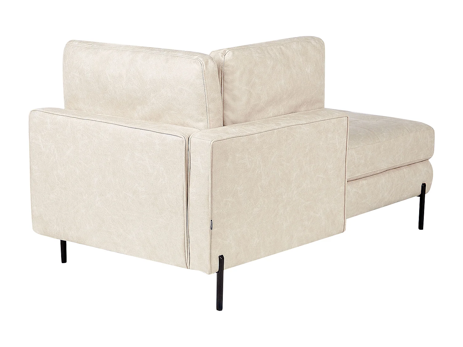 Chaise longue côté droit REBAIS Cuir PU Beige clair