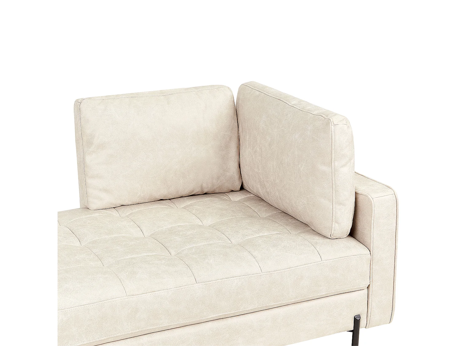 Chaise longue côté droit REBAIS Cuir PU Beige clair