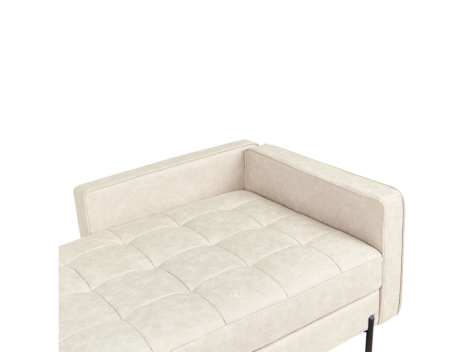 Chaise longue côté droit REBAIS Cuir PU Beige clair