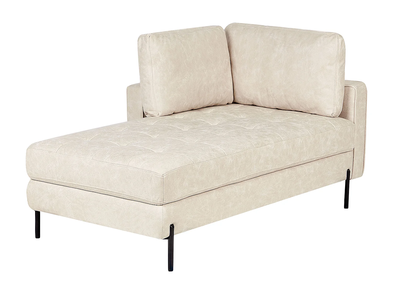 Chaise longue derecho REBAIS Piel sintética Beige claro