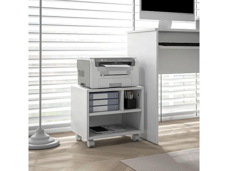 Meuble support d'imprimante ELINE blanc