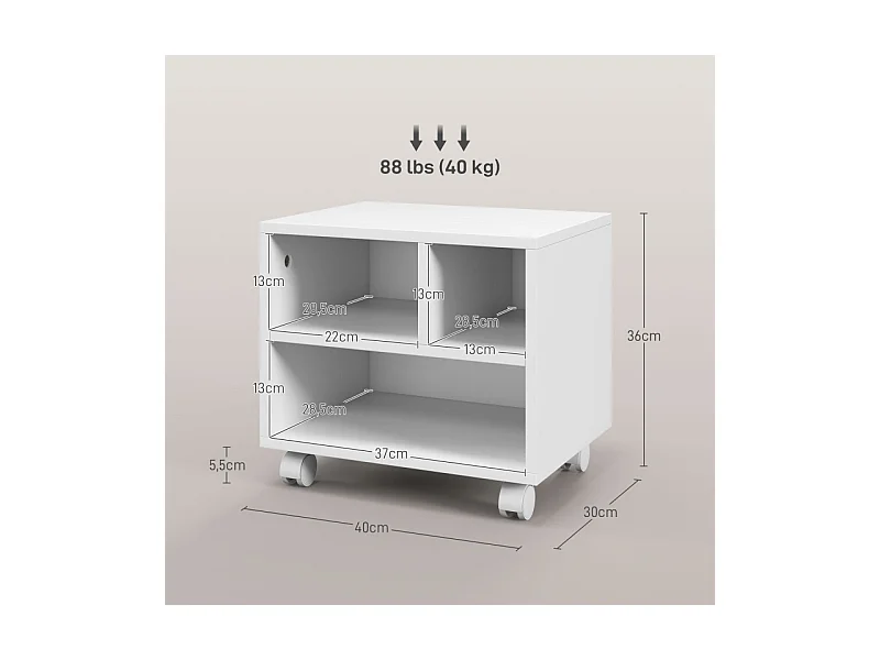 Meuble support d'imprimante ELINE blanc
