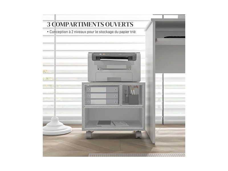 Meuble support d'imprimante ELINE blanc