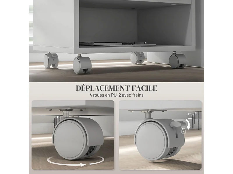 Meuble support d'imprimante ELINE blanc