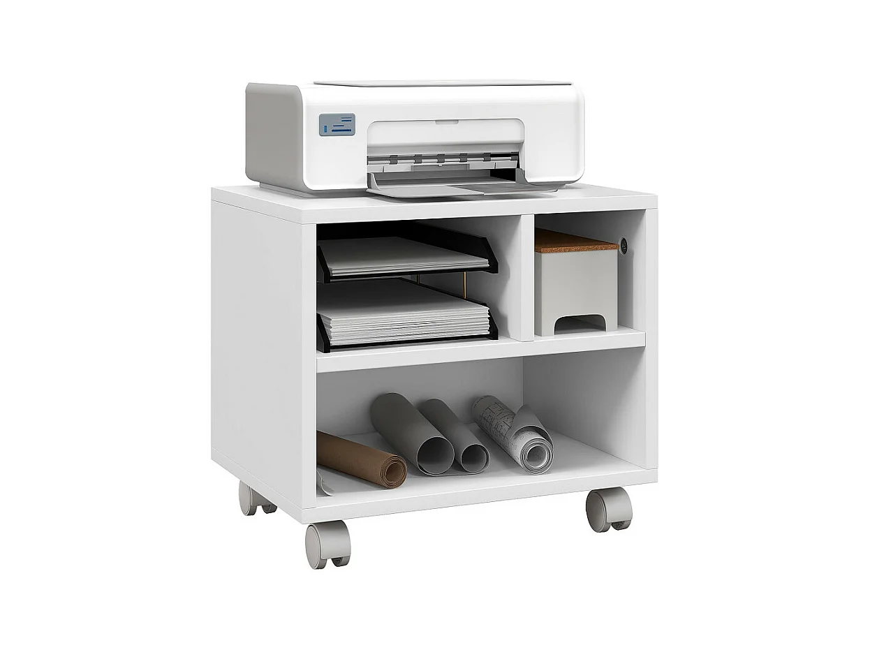 Meuble support d'imprimante ELINE blanc