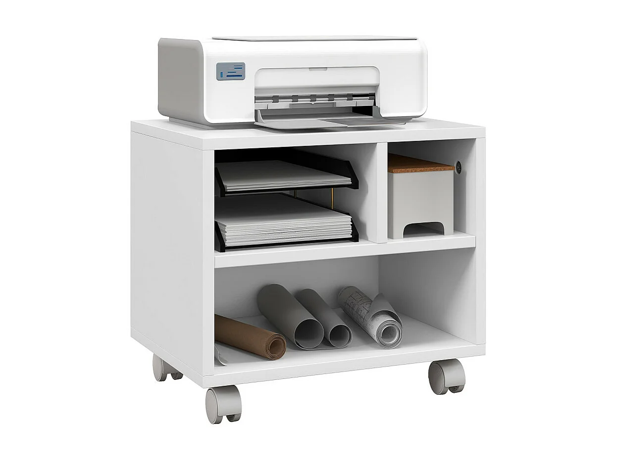 Meuble support d'imprimante ELINE blanc