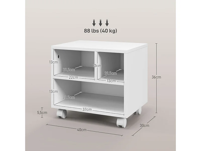 Meuble support d'imprimante ELINE blanc