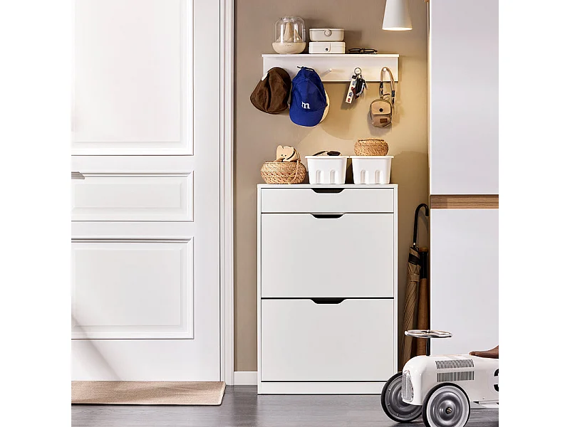 SoBuy FSR180-W Armoire Chaussure 2 Abattants