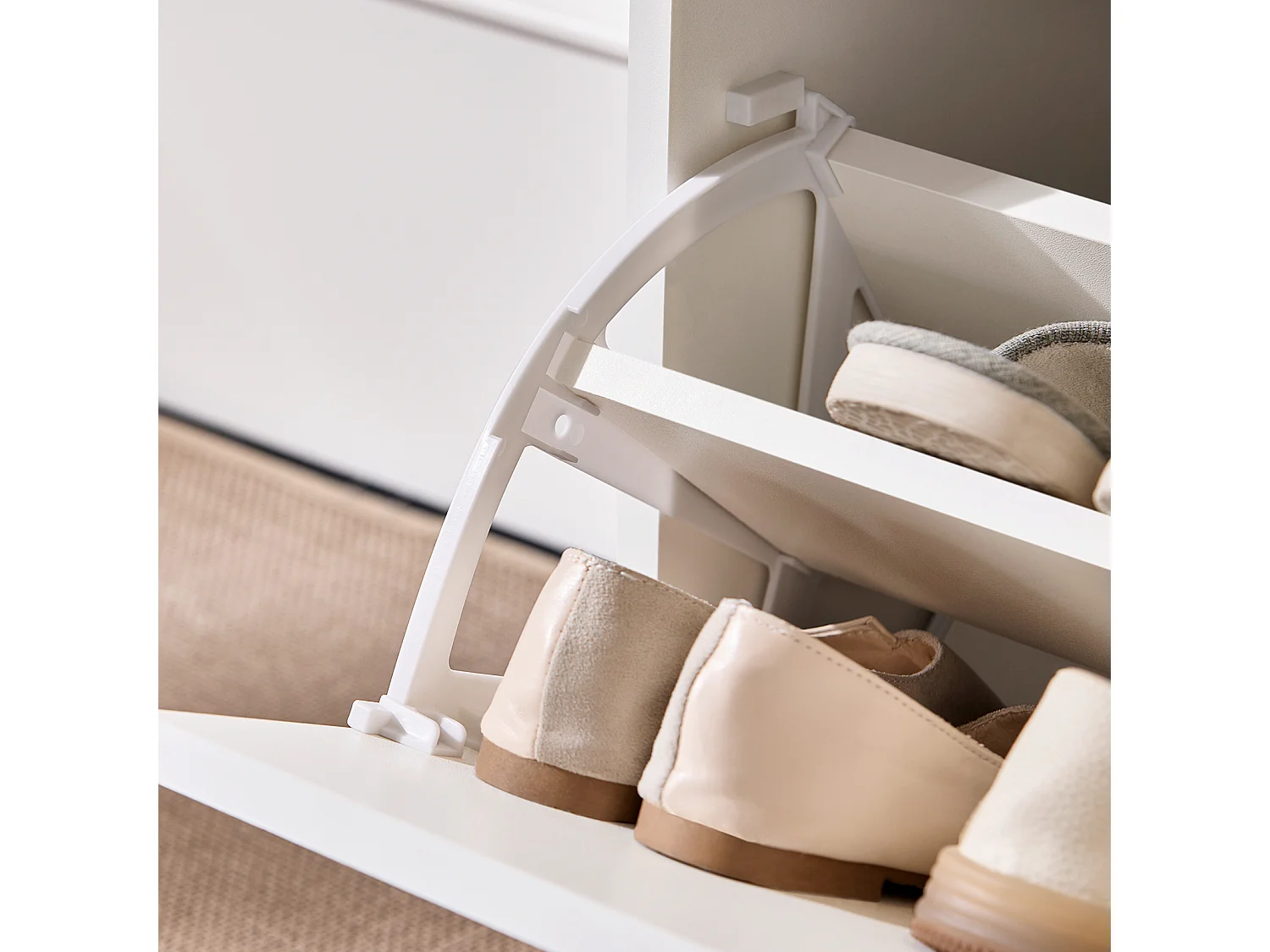 SoBuy FSR180-W Armoire Chaussure 2 Abattants