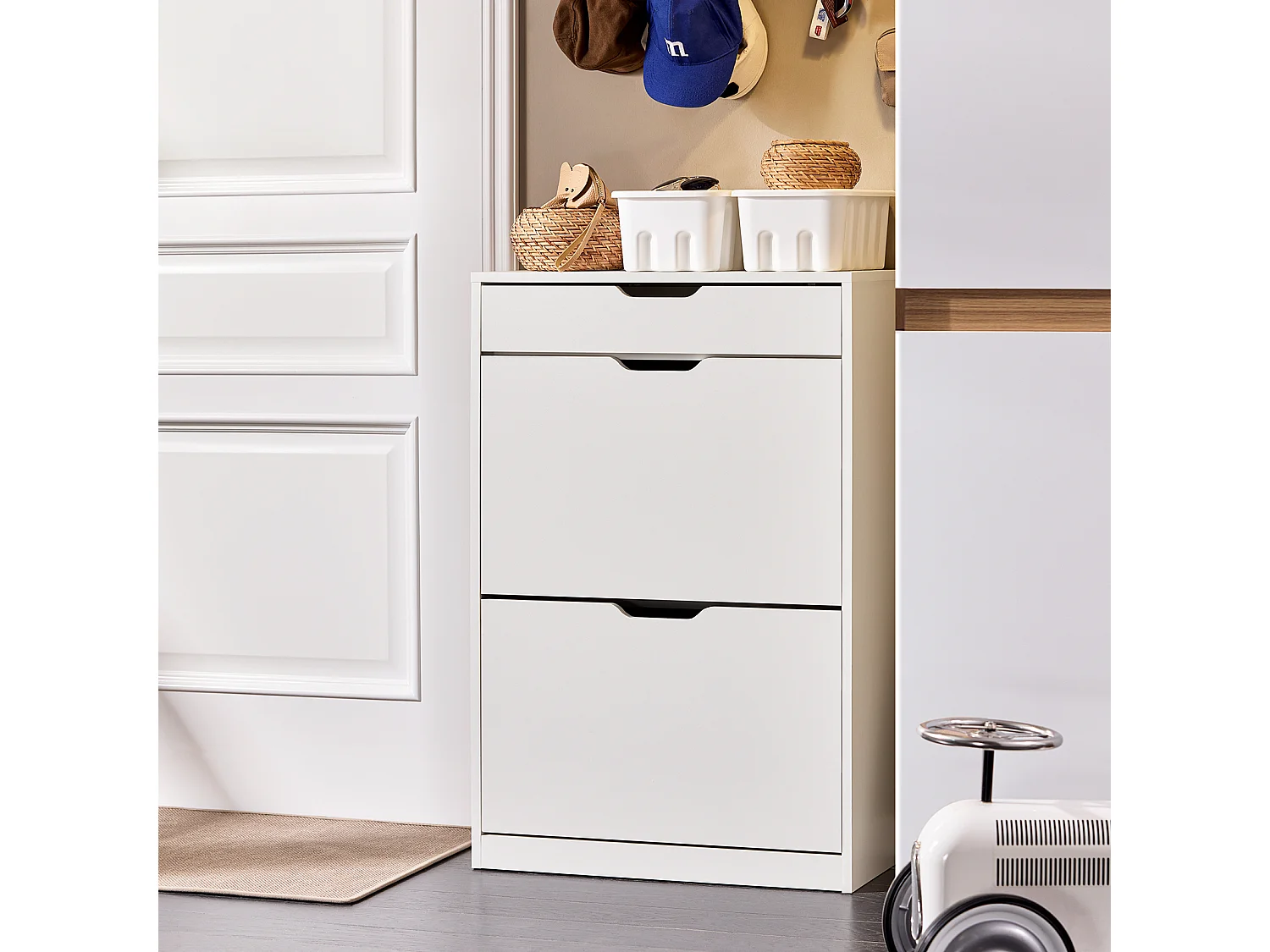 SoBuy FSR180-W Armoire Chaussure 2 Abattants