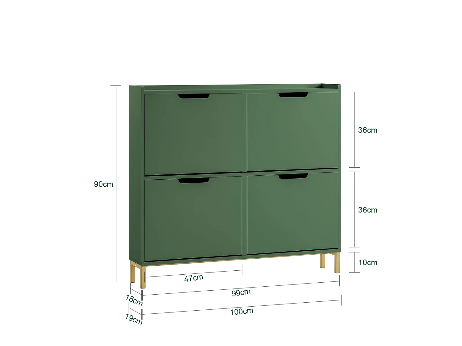 SoBuy Skoopbevaring Skuffe Blå 53x24x118cm FSR94-B
