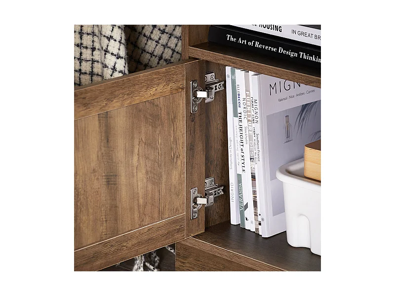 SoBuy FBT151-BR Table de Chevet, Table d'Appoint, Bout de Canapé avec 1 Porte pour Salon, Chambre, L45 x P40 x H59 cm