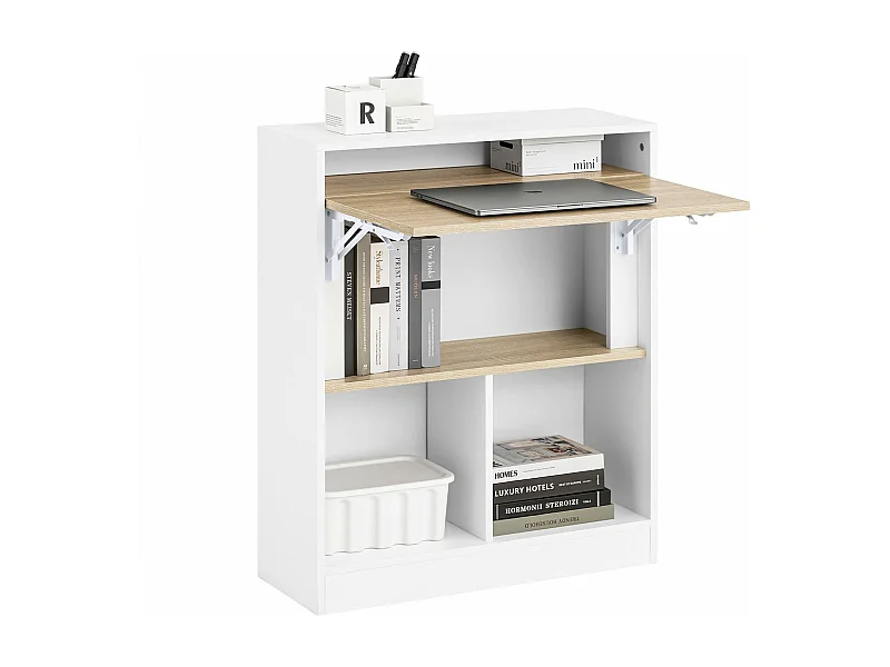 Składany stolik ścienny z półkami FWT104-WN