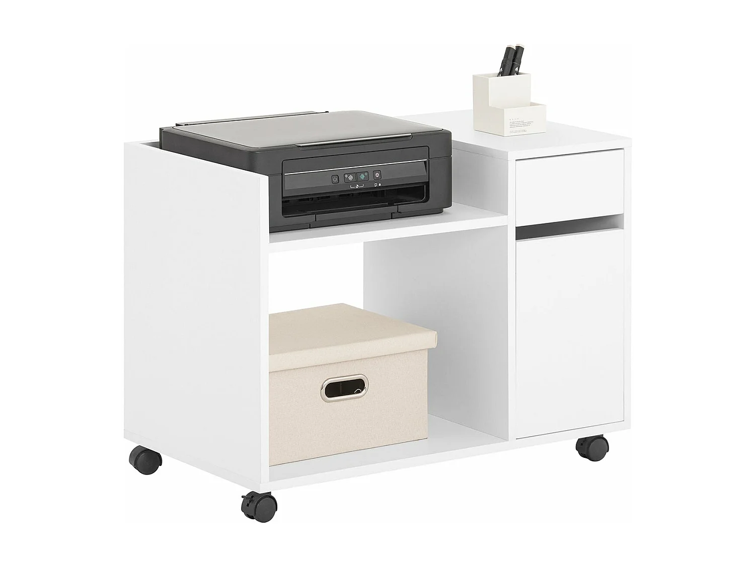 Soporte para Impresora Multifuncional Armario de Oficina ASK02-W SoBuy ES