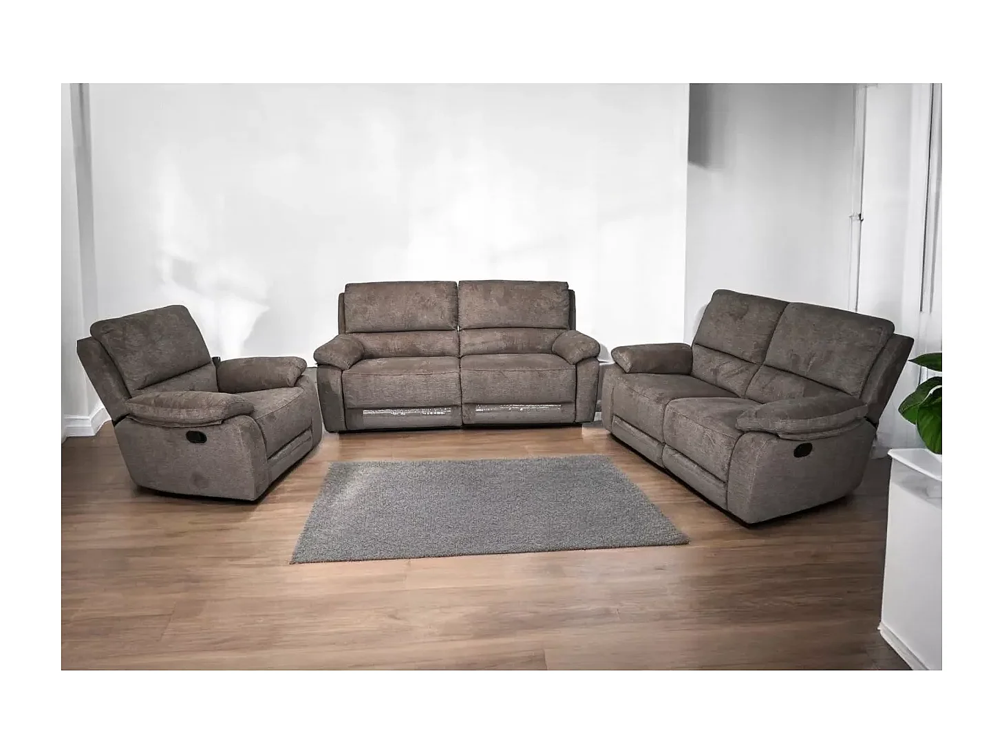 Palermo  (Set 3+2+1)/Stoffbezug/Braun