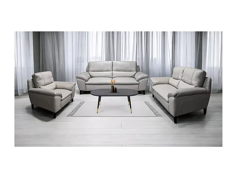 Capri (Set 3+2+1)/Leder/Grau