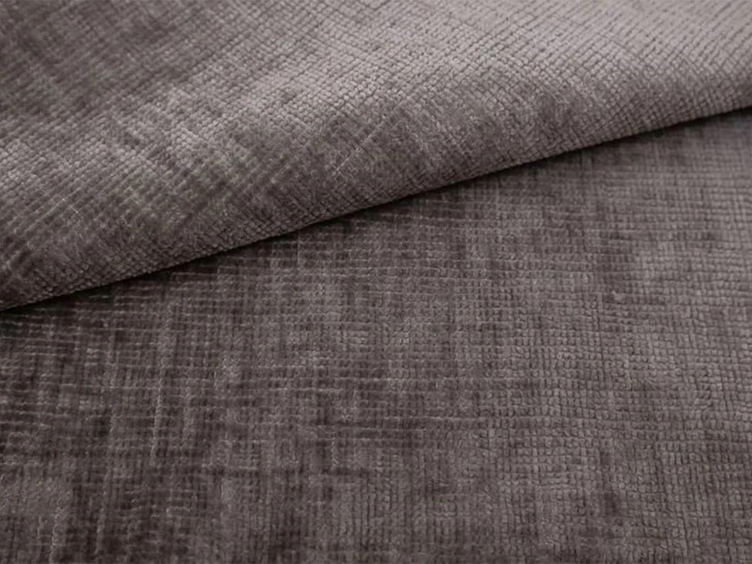 Canapé d'angle droit en tissu chenille et velours gris NIVORIA