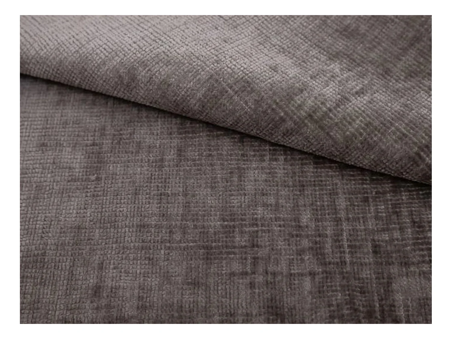 Canapé d'angle gauche en tissu chenille et velours gris NIVORIA