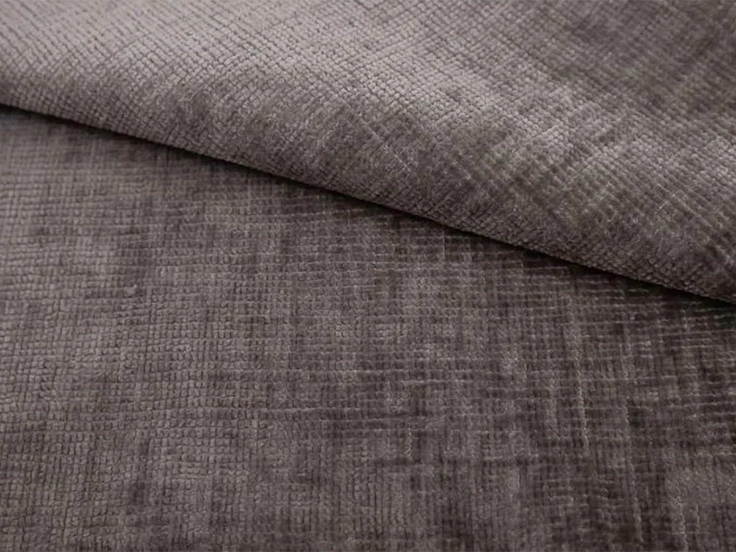 Canapé d'angle gauche en tissu chenille et velours gris NIVORIA