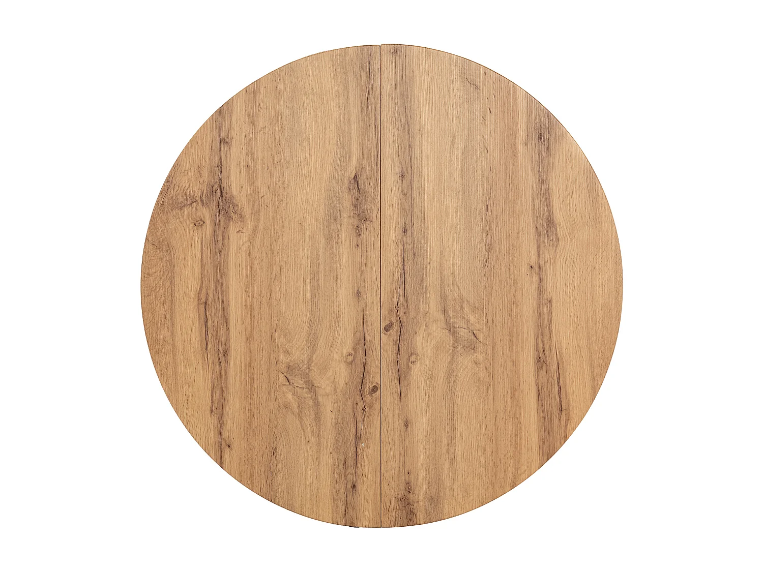 URBAN MEUBLE Table de salle à manger ronde effet bois pieds ronds croisés 80x80cm FONTANA KD 80CM DARK