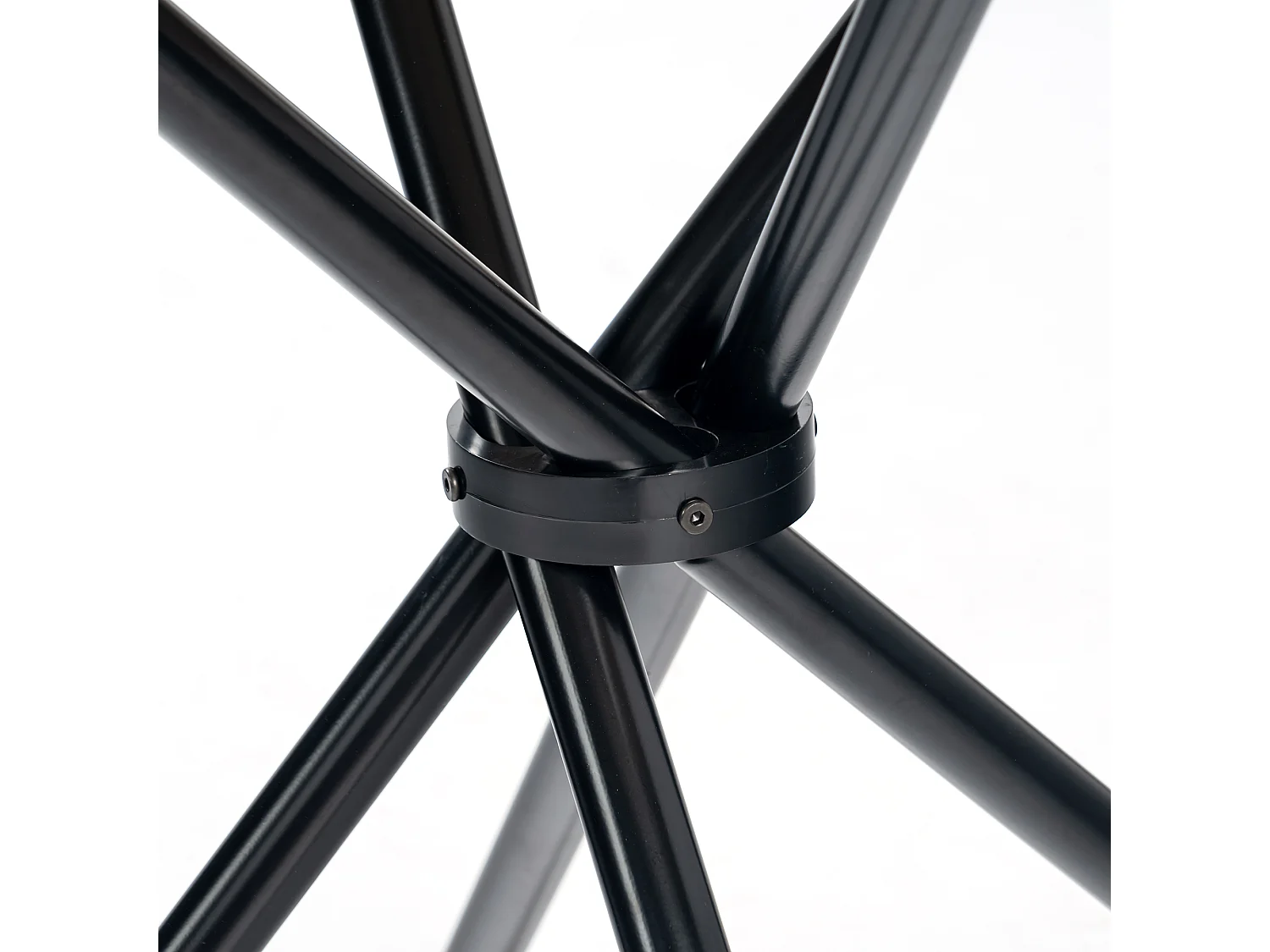 URBAN MEUBLE Table de salle à manger ronde effet bois pieds ronds croisés 80x80cm FONTANA KD 80CM DARK