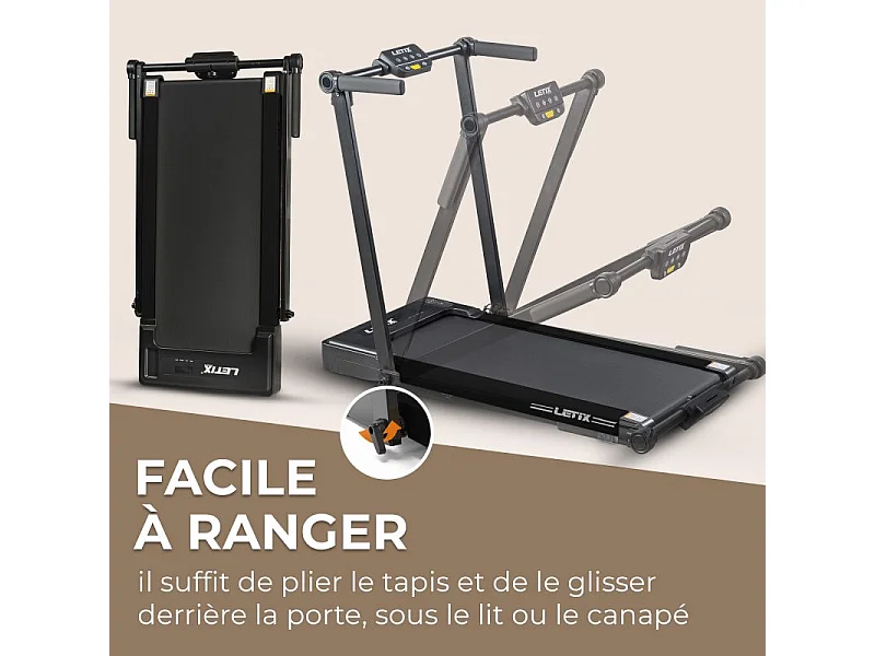 Tapis de course Pliable Pro - 12 KM/H- 1500W -12 programmes