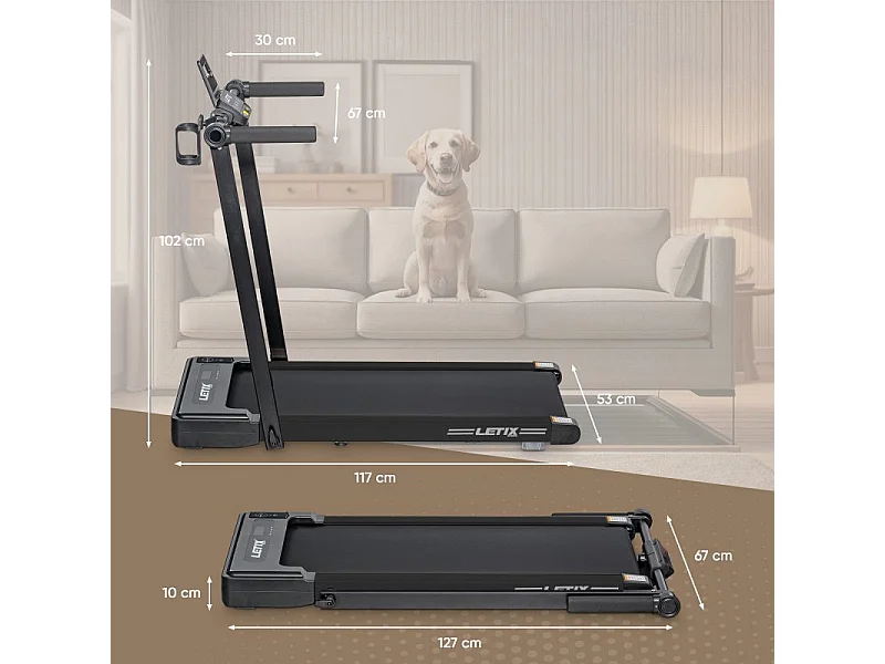 Tapis de course Pliable Pro - 12 KM/H- 1500W -12 programmes