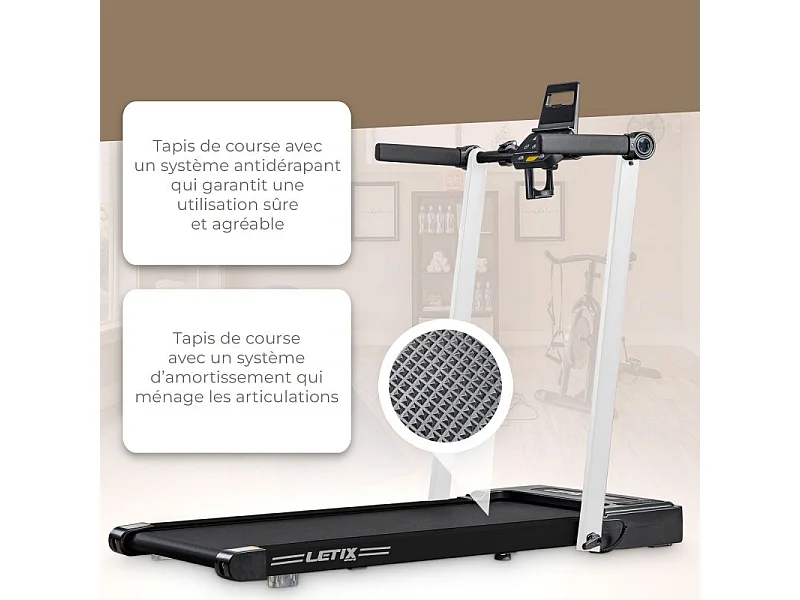 Tapis de course Pliable Pro - 12 KM/H- 1500W -12 programmes