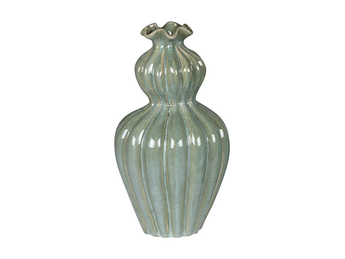 Vase Collerette vert 11,5x21 cm
