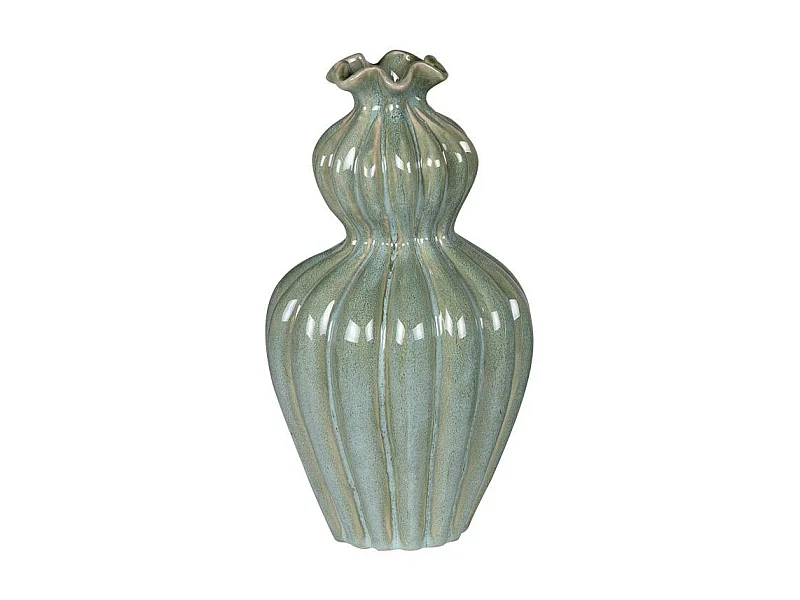 Vase Collerette vert 11,5x21 cm