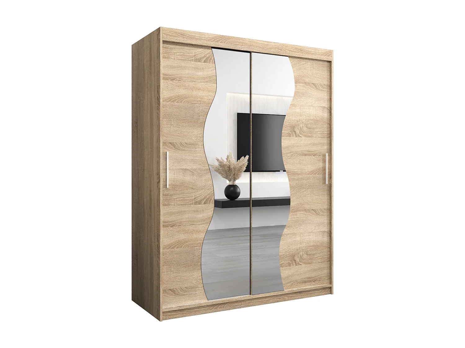 MADRYT KLEDINGKAST MET SCHUIFDEUREN 200/150/62 2 deuren (sonoma/sonoma)