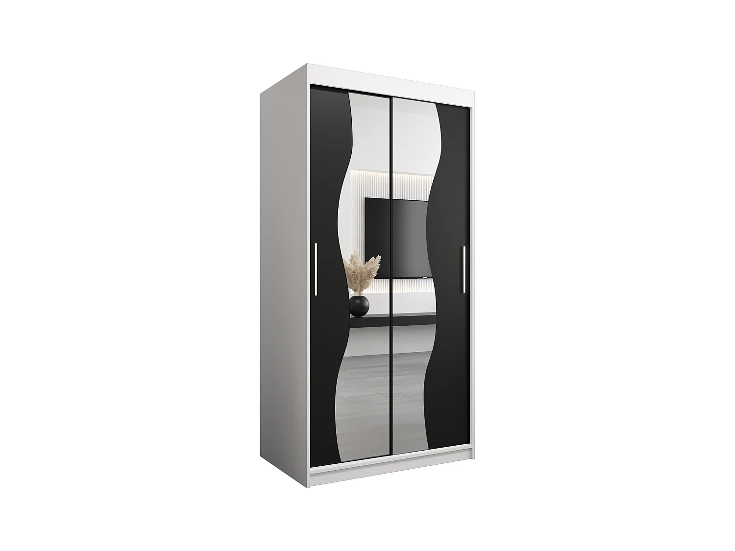ARMARIO MADRYT DE PUERTAS CORREDERAS 200/100/62 2 puertas (blanco/negro)