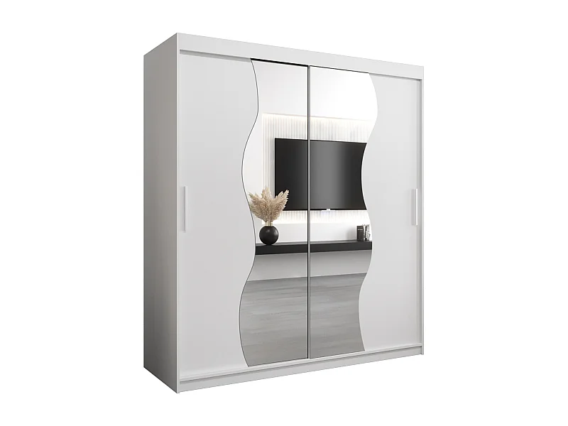 MADRYT KLEDINGKAST MET SCHUIFDEUREN 200/180/62 2 deuren (wit/wit)