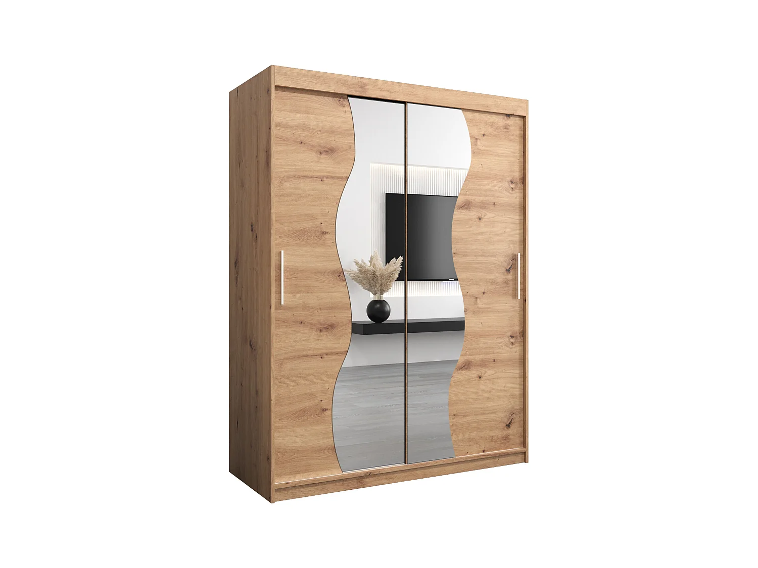 ARMOIRE MADRYT À PORTES COULISSANTES 200/150/62 2 Portes (Artisan/Artisan)