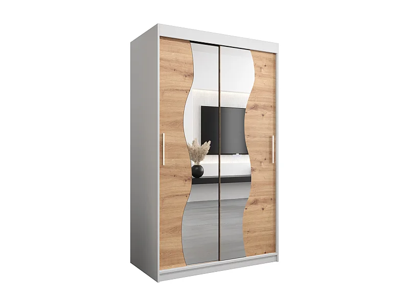 MADRYT KLEDINGKAST MET SCHUIFDEUREN 200/120/62 2 deuren (wit/artisan)