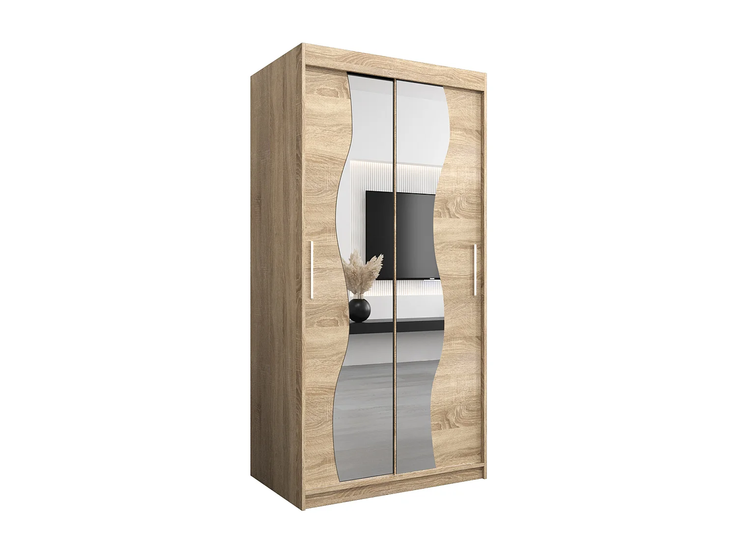 ARMOIRE MADRYT À PORTES COULISSANTES 200/100/62 2 Portes (Sonoma/Sonoma)