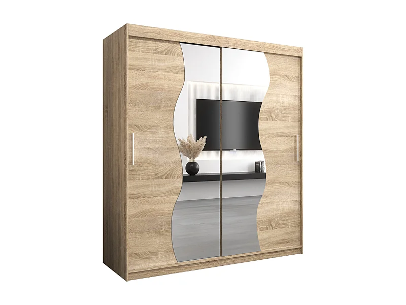 ARMOIRE MADRYT À PORTES COULISSANTES 200/180/62 2 Portes (Sonoma/Sonoma)