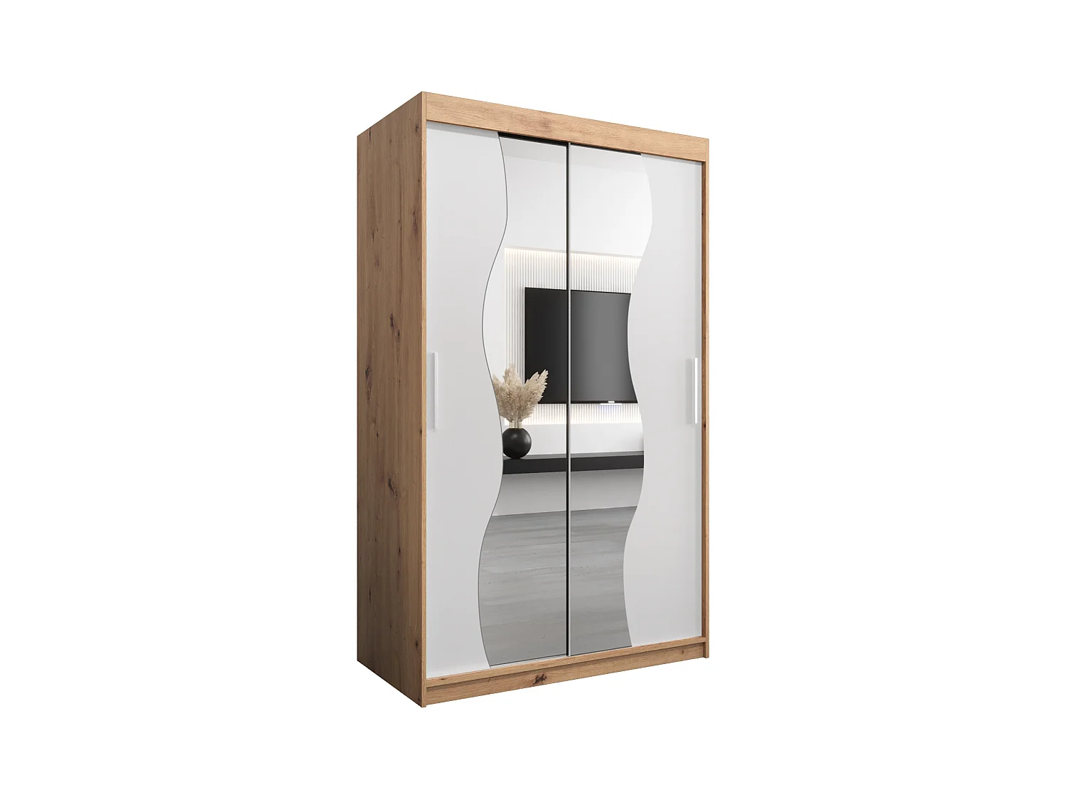 SCHWEBETÜRENSCHRANK MADRYT 200/120/62 2-türig (Artisan/Weiß)