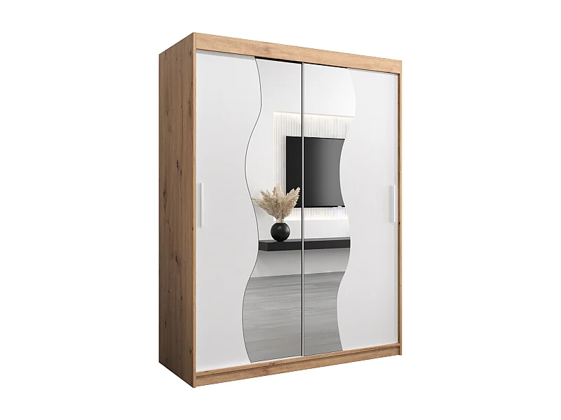 MADRYT KLEDINGKAST MET SCHUIFDEUREN 200/150/62 2 deuren (artisan/wit)