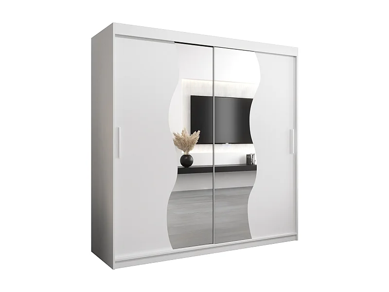 SCHWEBETÜRENSCHRANK MADRYT 200/200/62 2-türig (Weiß/Weiß)