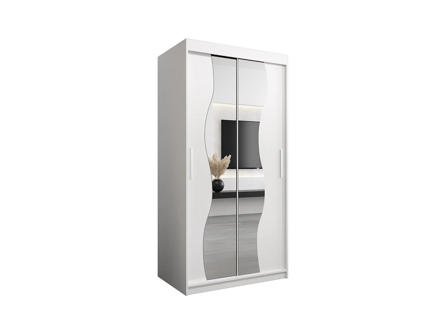 SCHWEBETÜRENSCHRANK MADRYT 200/100/62 2-türig (Weiß/Weiß)