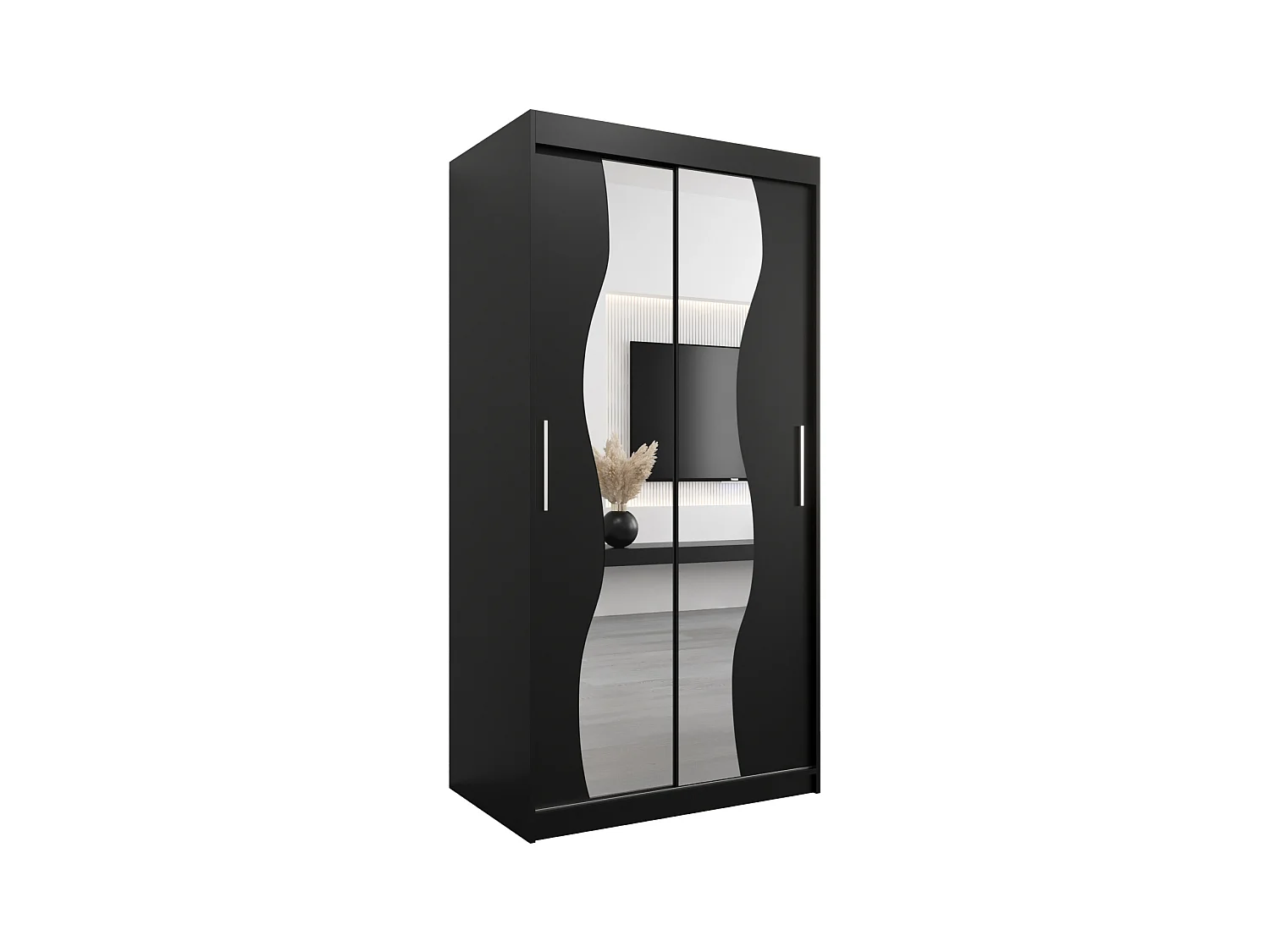 SCHWEBETÜRENSCHRANK MADRYT 200/100/62 2-türig (Schwarz/Schwarz)