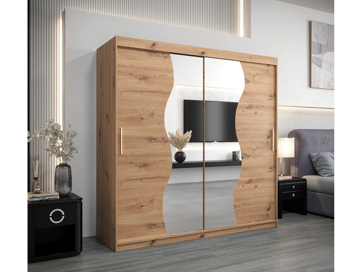 ARMADIO MADRYT AD ANTE SCORREVOLI 200/200/62 2 porte (Artisan/Artisan)