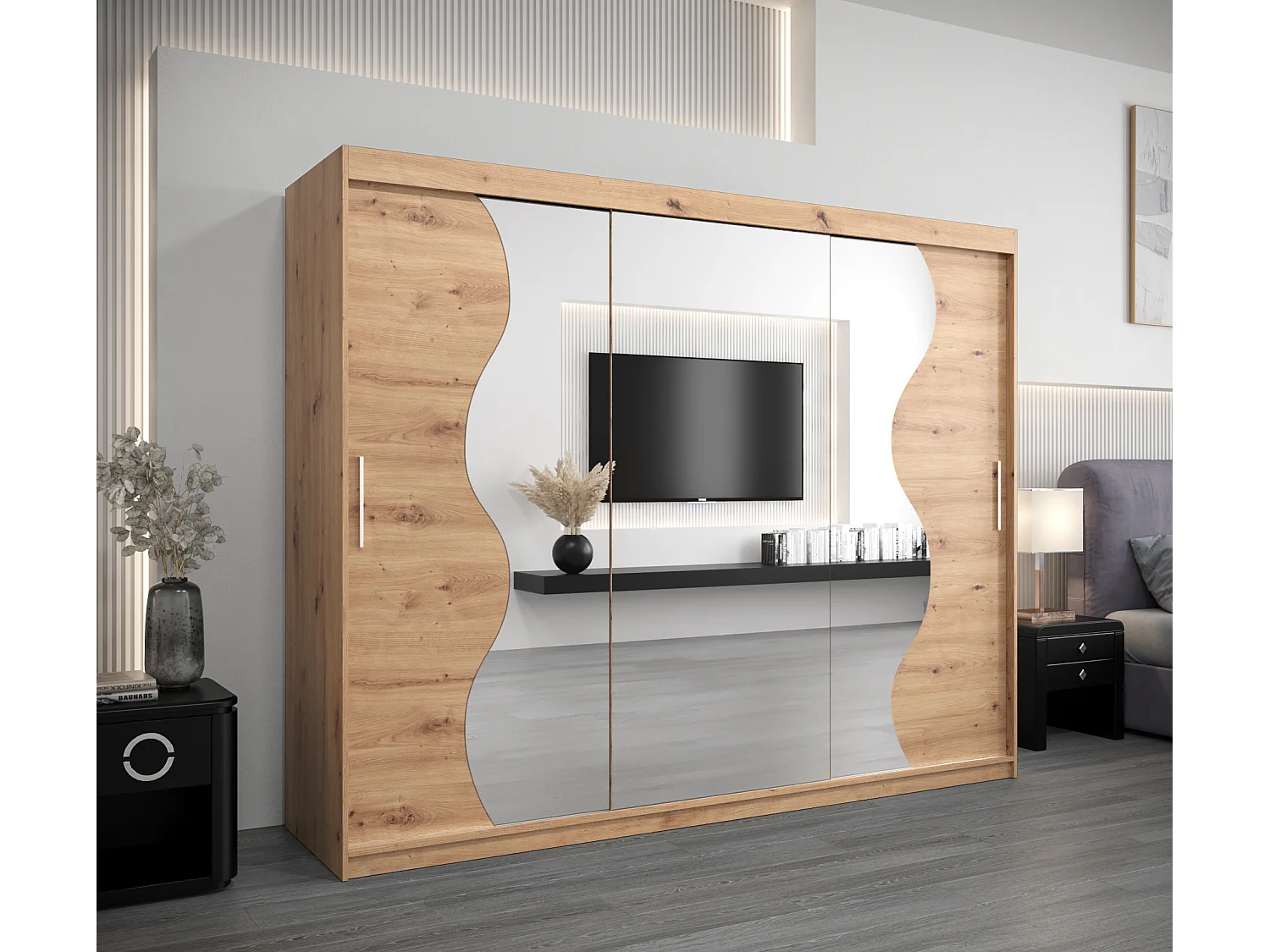 MADRYT KLEDINGKAST MET SCHUIFDEUREN 200/250/62 3 deuren (artisan/artisan)