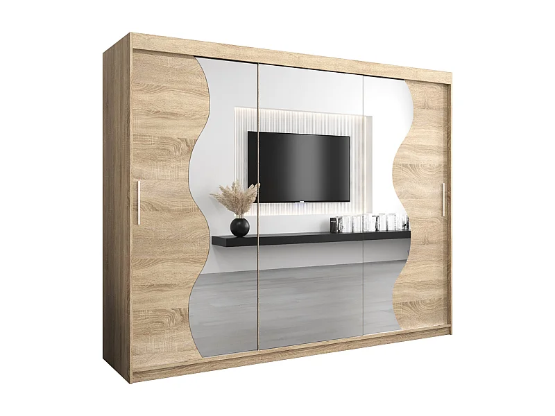 ARMOIRE MADRYT À PORTES COULISSANTES 200/250/62 3 Portes (Sonoma/Sonoma)